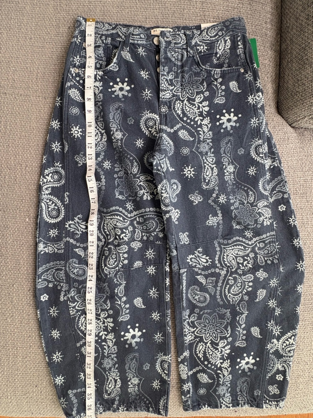 Free People x We The Free Paisley Barrel Jeans Size 28 New - Picture 5 of 13